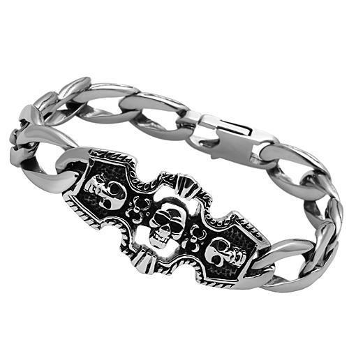 TK567 - High polished (no plating) Stainless Steel Bracelet with No Stone-0