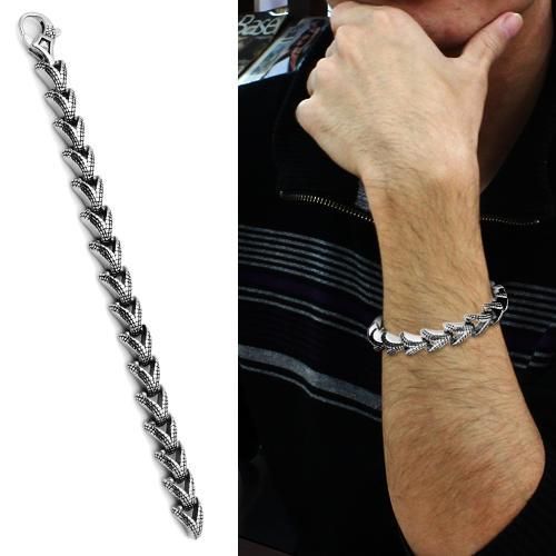 TK571 - High polished (no plating) Stainless Steel Bracelet with No Stone-1