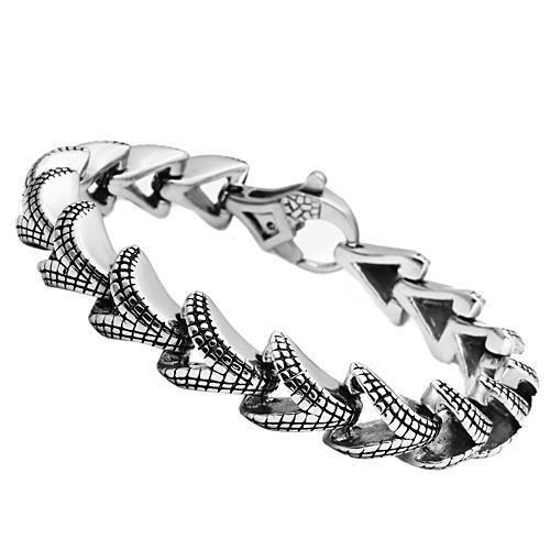 TK571 - High polished (no plating) Stainless Steel Bracelet with No Stone-0