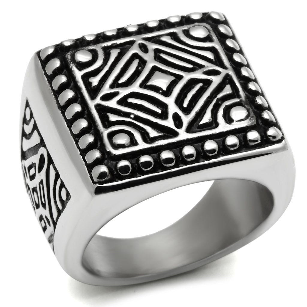 TK585 - High polished (no plating) Stainless Steel Ring with No Stone-0