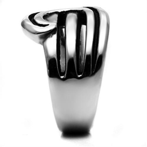 TK635 - High polished (no plating) Stainless Steel Ring with No Stone-3