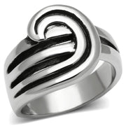 TK635 - High polished (no plating) Stainless Steel Ring with No Stone-0