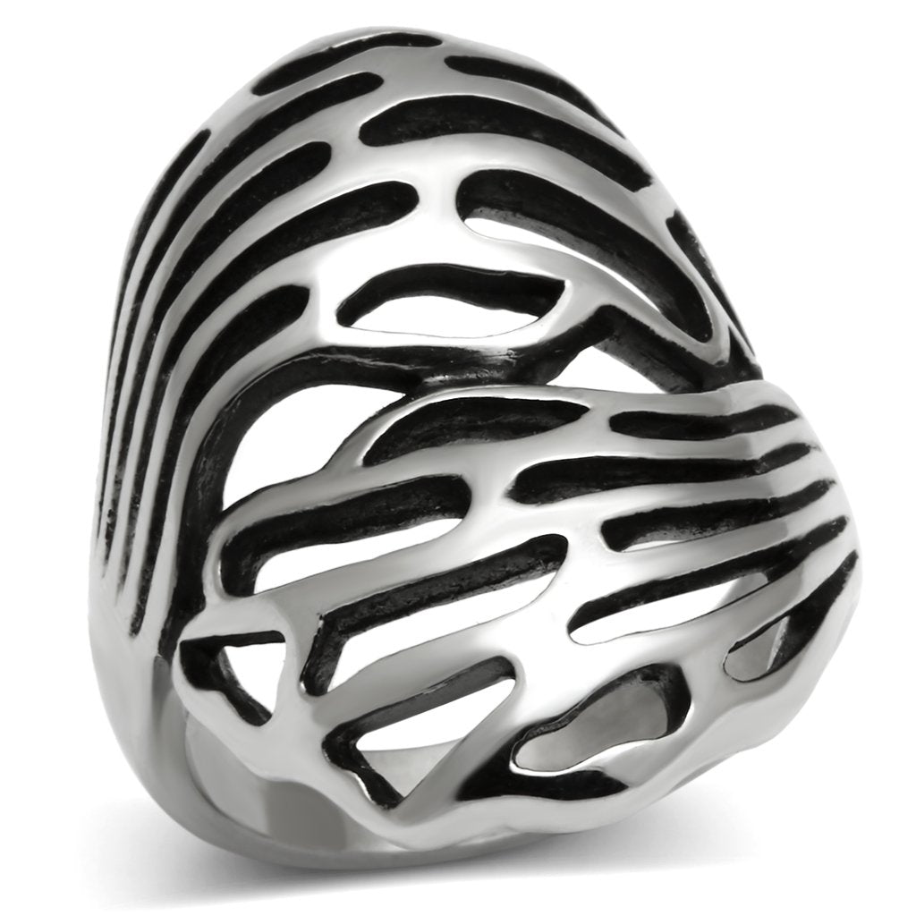 TK636 - High polished (no plating) Stainless Steel Ring with No Stone-0