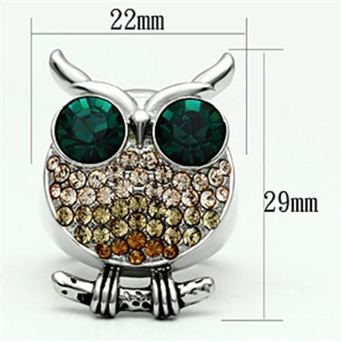TK656 - High polished (no plating) Stainless Steel Ring with Top Grade Crystal  in Emerald-1
