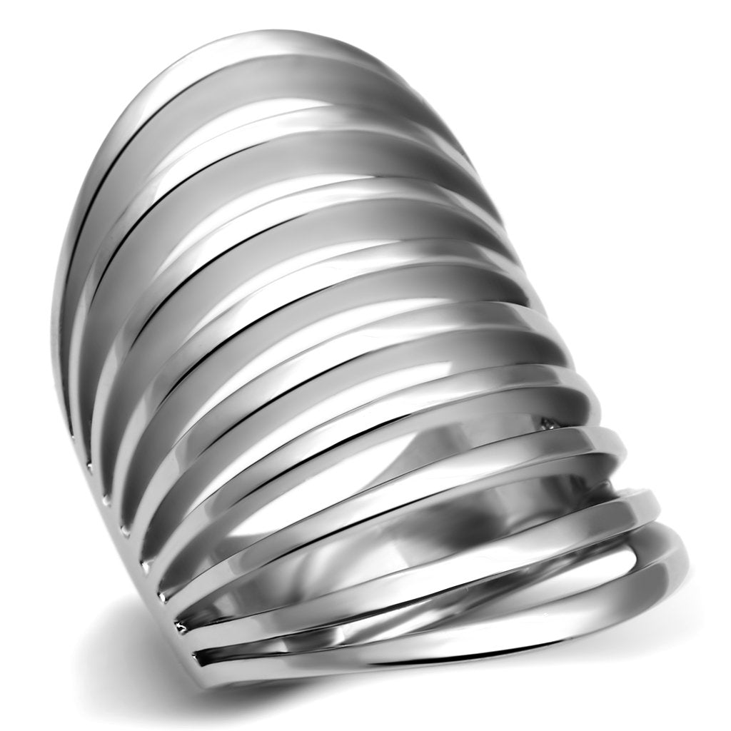 TK665 - High polished (no plating) Stainless Steel Ring with No Stone-0