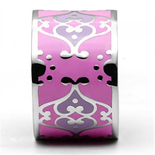 TK685 - High polished (no plating) Stainless Steel Ring with Epoxy  in Multi Color-2