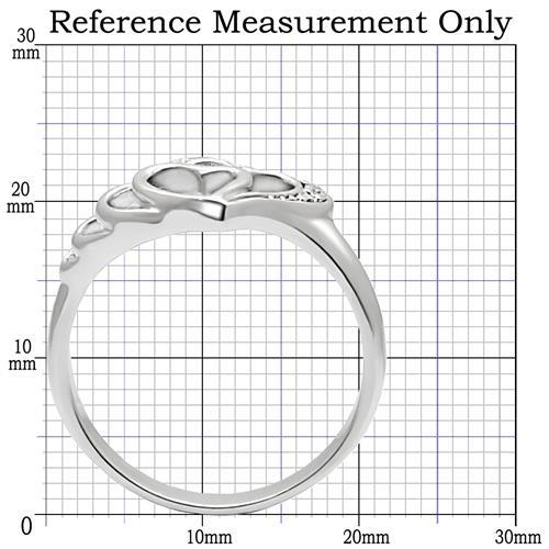 TK6X179 - High polished (no plating) Stainless Steel Ring with AAA Grade CZ  in Clear-1