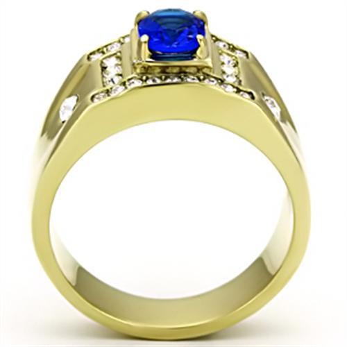 TK715 - IP Gold(Ion Plating) Stainless Steel Ring with Synthetic Synthetic Glass in Montana-2