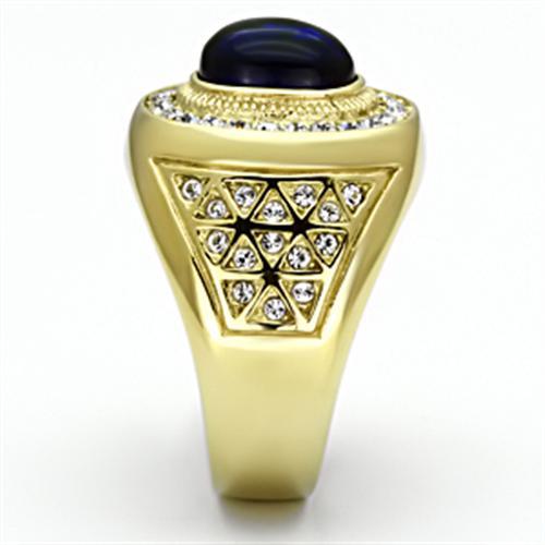 TK720 - IP Gold(Ion Plating) Stainless Steel Ring with Synthetic Synthetic Glass in Montana-3
