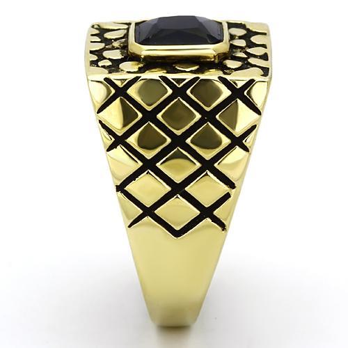 TK763 - IP Gold(Ion Plating) Stainless Steel Ring with Synthetic Synthetic Glass in Montana-3