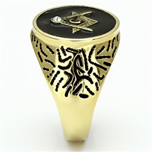 TK768 - IP Gold(Ion Plating) Stainless Steel Ring with Top Grade Crystal  in Clear-3