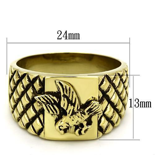 TK773 - IP Gold(Ion Plating) Stainless Steel Ring with No Stone-1