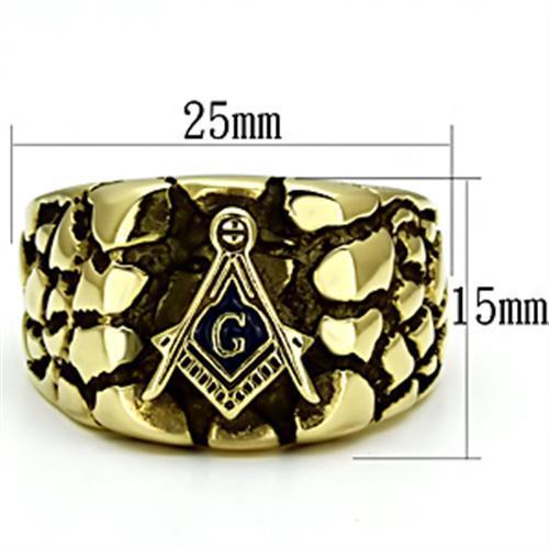 TK778 - IP Gold(Ion Plating) Stainless Steel Ring with No Stone-1