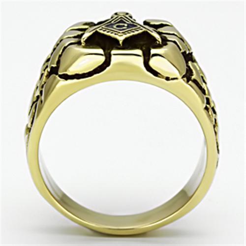 TK778 - IP Gold(Ion Plating) Stainless Steel Ring with No Stone-2