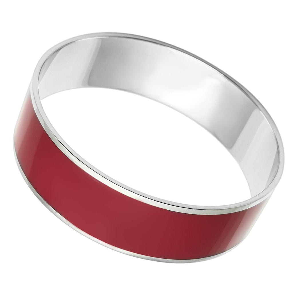 TK785 - High polished (no plating) Stainless Steel Bangle with Epoxy  in Siam-0