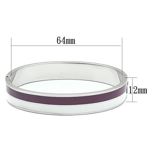 TK790 - High polished (no plating) Stainless Steel Bangle with Epoxy  in Multi Color-1