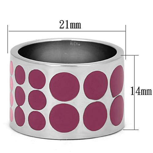 TK820 - High polished (no plating) Stainless Steel Ring with Epoxy  in Multi Color-1