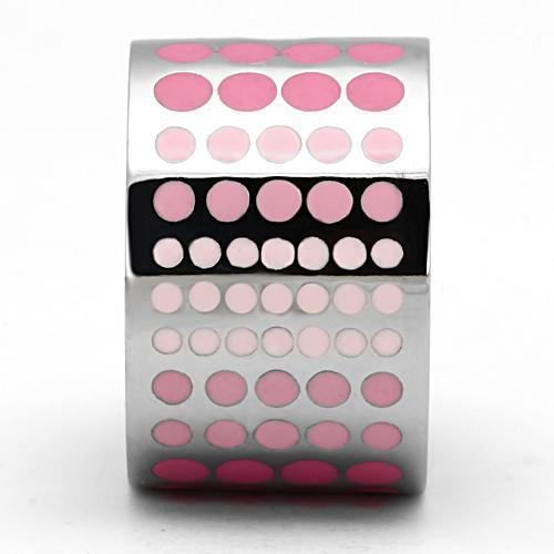 TK820 - High polished (no plating) Stainless Steel Ring with Epoxy  in Multi Color-3