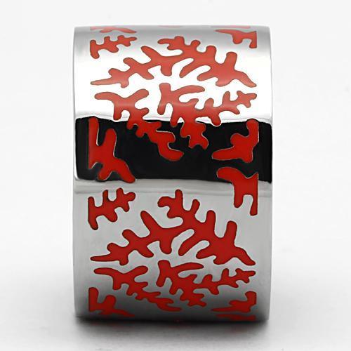 TK821 - High polished (no plating) Stainless Steel Ring with Epoxy  in Siam-3