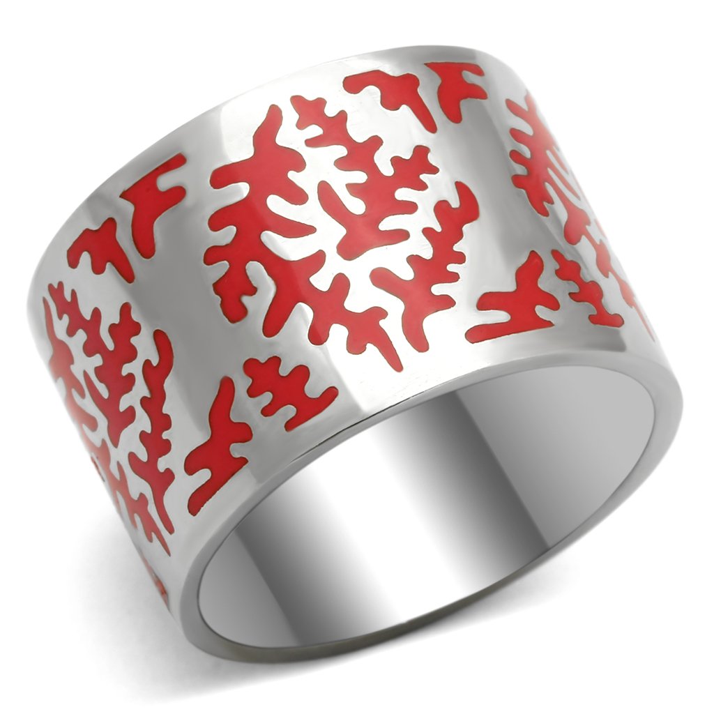 TK821 - High polished (no plating) Stainless Steel Ring with Epoxy  in Siam-0