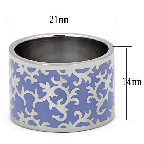 TK825 - High polished (no plating) Stainless Steel Ring with Epoxy  in Amethyst-1