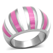 TK828 - High polished (no plating) Stainless Steel Ring with Epoxy  in Multi Color-0