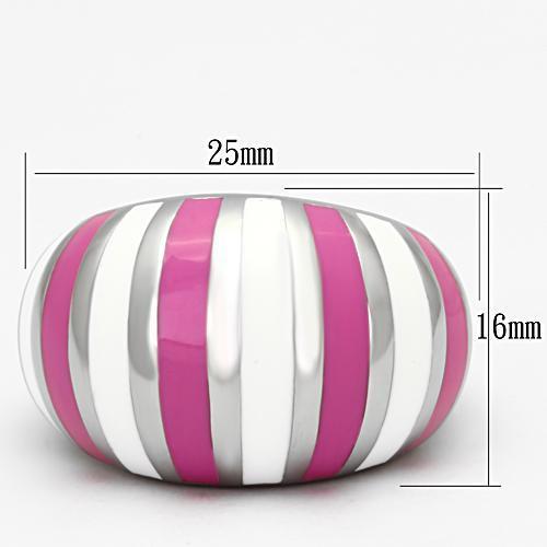 TK828 - High polished (no plating) Stainless Steel Ring with Epoxy  in Multi Color-1