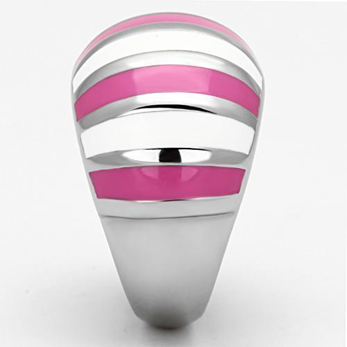 TK828 - High polished (no plating) Stainless Steel Ring with Epoxy  in Multi Color-3