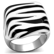 TK848 - High polished (no plating) Stainless Steel Ring with Epoxy  in Multi Color-0