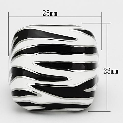 TK848 - High polished (no plating) Stainless Steel Ring with Epoxy  in Multi Color-1