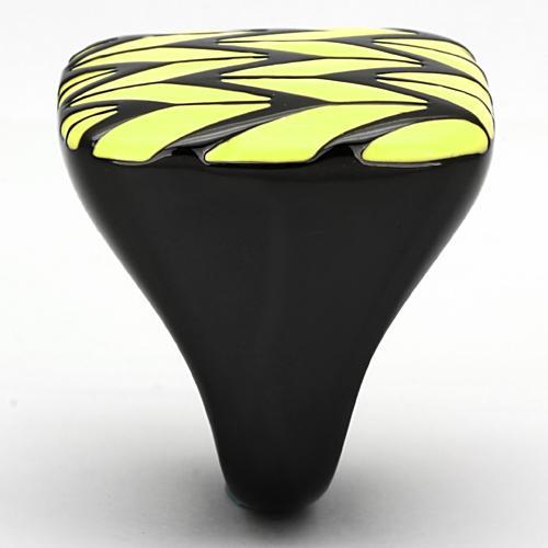 TK872 - IP Black(Ion Plating) Stainless Steel Ring with Epoxy  in Topaz-3