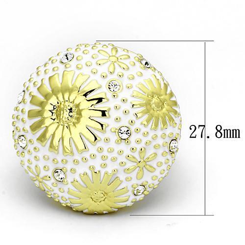 TK875 - IP Gold(Ion Plating) Stainless Steel Ring with Top Grade Crystal  in Clear-1