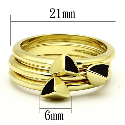 TK876 - IP Gold(Ion Plating) Stainless Steel Ring with Epoxy  in Jet-1