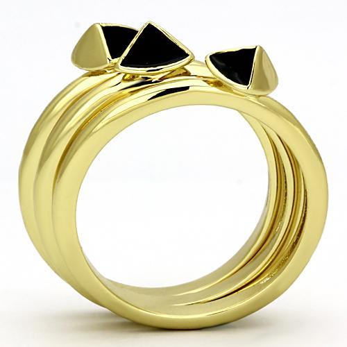 TK876 - IP Gold(Ion Plating) Stainless Steel Ring with Epoxy  in Jet-2