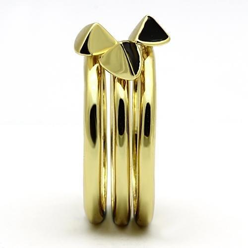 TK876 - IP Gold(Ion Plating) Stainless Steel Ring with Epoxy  in Jet-3