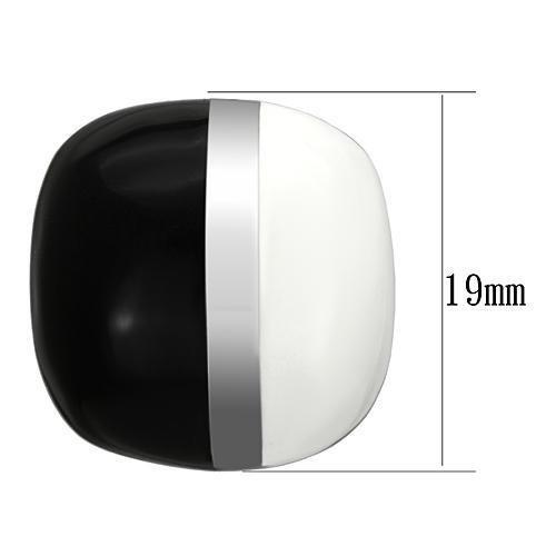 TK898 - High polished (no plating) Stainless Steel Earrings with Epoxy  in Multi Color-1