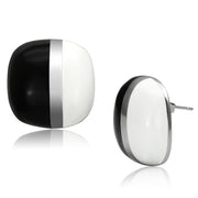 TK898 - High polished (no plating) Stainless Steel Earrings with Epoxy  in Multi Color-0