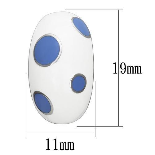 TK900 - High polished (no plating) Stainless Steel Earrings with Epoxy  in Multi Color-1