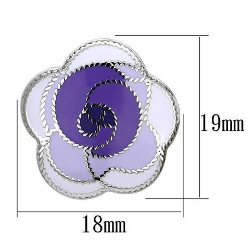 TK903 - High polished (no plating) Stainless Steel Earrings with Epoxy  in Multi Color-1