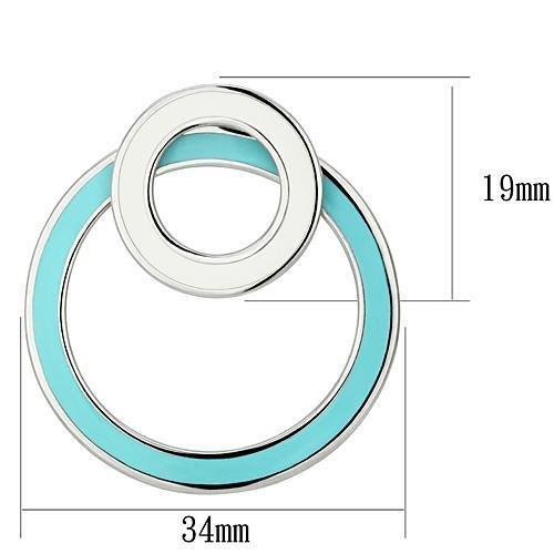 TK916 - High polished (no plating) Stainless Steel Earrings with Epoxy  in Multi Color-1