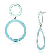 TK917 - High polished (no plating) Stainless Steel Earrings with Epoxy  in Multi Color-0