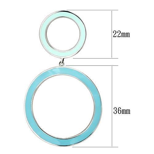 TK917 - High polished (no plating) Stainless Steel Earrings with Epoxy  in Multi Color-1