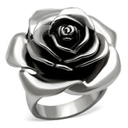TK923 - High polished (no plating) Stainless Steel Ring with Epoxy  in Jet-0