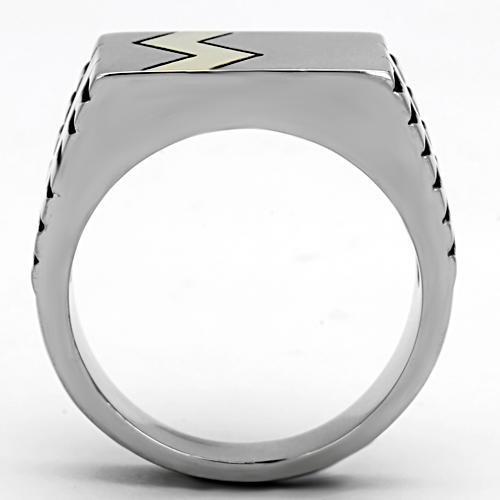 TK950 - Two-Tone IP Gold (Ion Plating) Stainless Steel Ring with Epoxy  in Jet-2