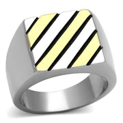 TK952 - Two-Tone IP Gold (Ion Plating) Stainless Steel Ring with No Stone-0