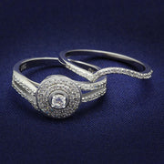TS001 - Rhodium 925 Sterling Silver Ring with AAA Grade CZ  in Clear-0