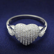 TS017 - Rhodium 925 Sterling Silver Ring with AAA Grade CZ  in Clear-0