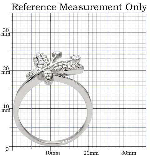 TS021 - Rhodium 925 Sterling Silver Ring with AAA Grade CZ  in Clear-1