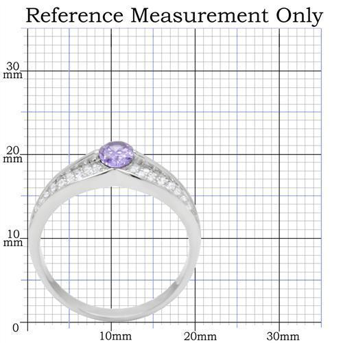 TS025 - Rhodium 925 Sterling Silver Ring with AAA Grade CZ  in Tanzanite-1