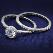 TS028 - Rhodium 925 Sterling Silver Ring with AAA Grade CZ  in Clear-0